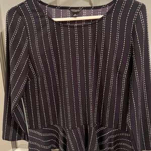 Ann Taylor navy and white blouse